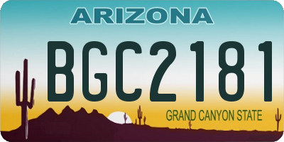AZ license plate BGC2181