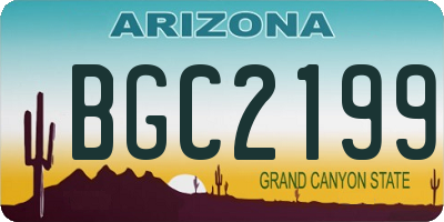 AZ license plate BGC2199