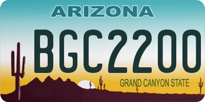 AZ license plate BGC2200