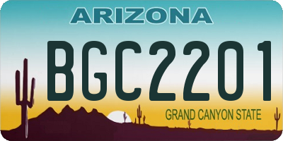 AZ license plate BGC2201
