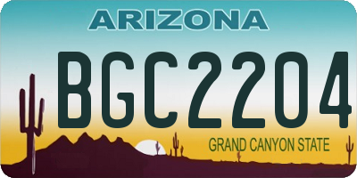 AZ license plate BGC2204
