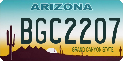 AZ license plate BGC2207