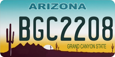 AZ license plate BGC2208