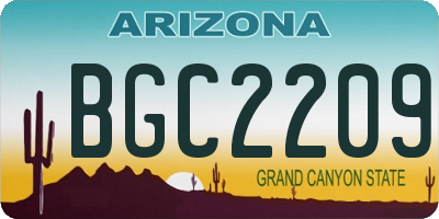 AZ license plate BGC2209