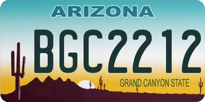 AZ license plate BGC2212