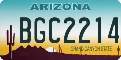 AZ license plate BGC2214