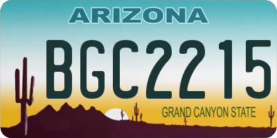 AZ license plate BGC2215