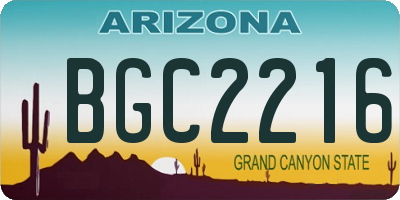 AZ license plate BGC2216