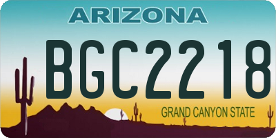 AZ license plate BGC2218