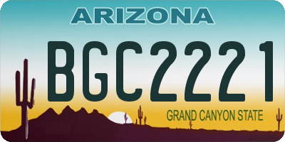AZ license plate BGC2221