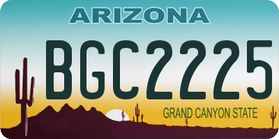 AZ license plate BGC2225