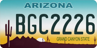 AZ license plate BGC2226