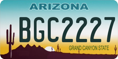 AZ license plate BGC2227