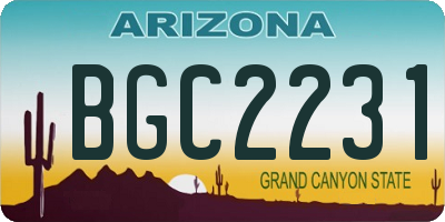 AZ license plate BGC2231