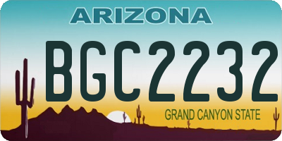 AZ license plate BGC2232