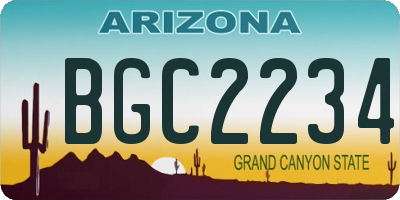 AZ license plate BGC2234