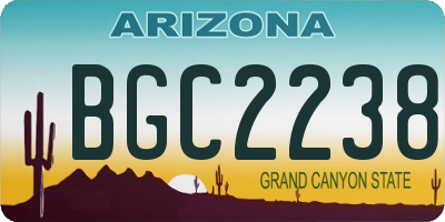 AZ license plate BGC2238