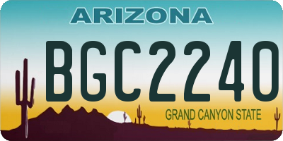 AZ license plate BGC2240