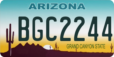 AZ license plate BGC2244