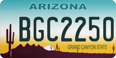 AZ license plate BGC2250