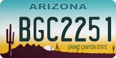 AZ license plate BGC2251