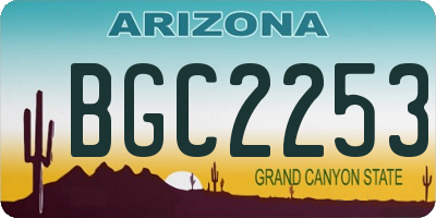 AZ license plate BGC2253
