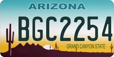 AZ license plate BGC2254