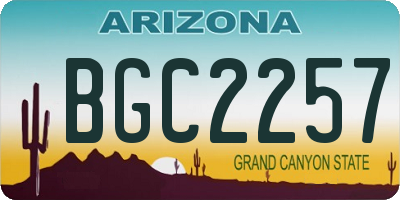 AZ license plate BGC2257
