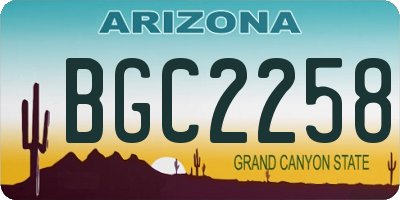 AZ license plate BGC2258