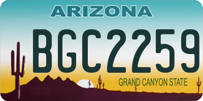 AZ license plate BGC2259