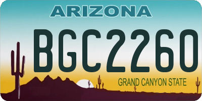 AZ license plate BGC2260