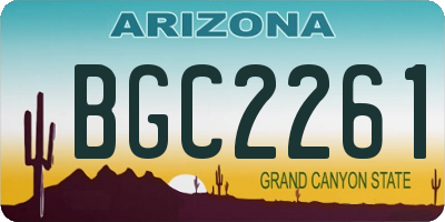 AZ license plate BGC2261