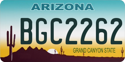 AZ license plate BGC2262