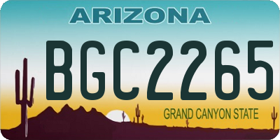 AZ license plate BGC2265