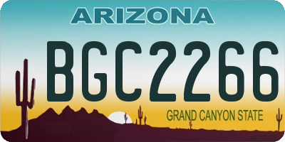 AZ license plate BGC2266