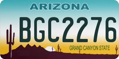 AZ license plate BGC2276