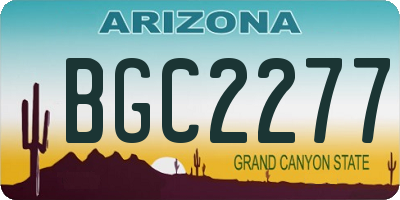 AZ license plate BGC2277