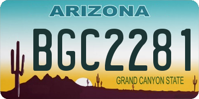 AZ license plate BGC2281