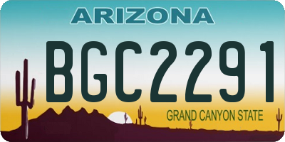 AZ license plate BGC2291