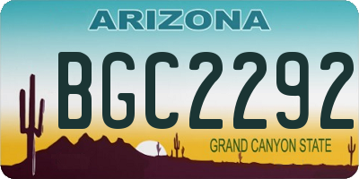 AZ license plate BGC2292