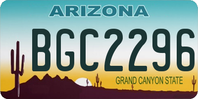 AZ license plate BGC2296