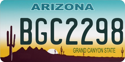 AZ license plate BGC2298