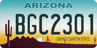 AZ license plate BGC2301