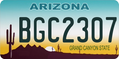 AZ license plate BGC2307
