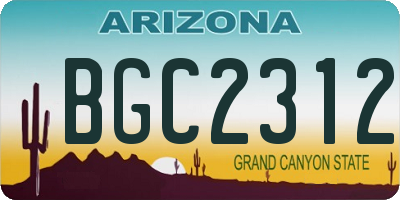 AZ license plate BGC2312