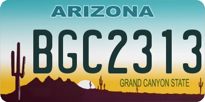 AZ license plate BGC2313
