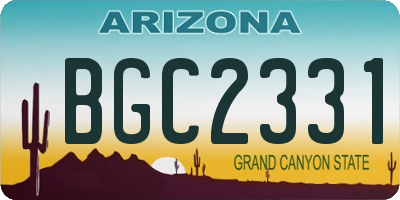 AZ license plate BGC2331