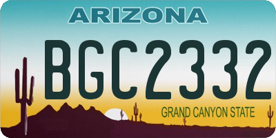 AZ license plate BGC2332