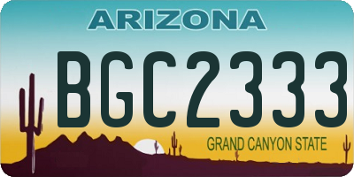 AZ license plate BGC2333