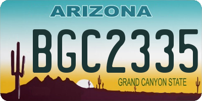AZ license plate BGC2335